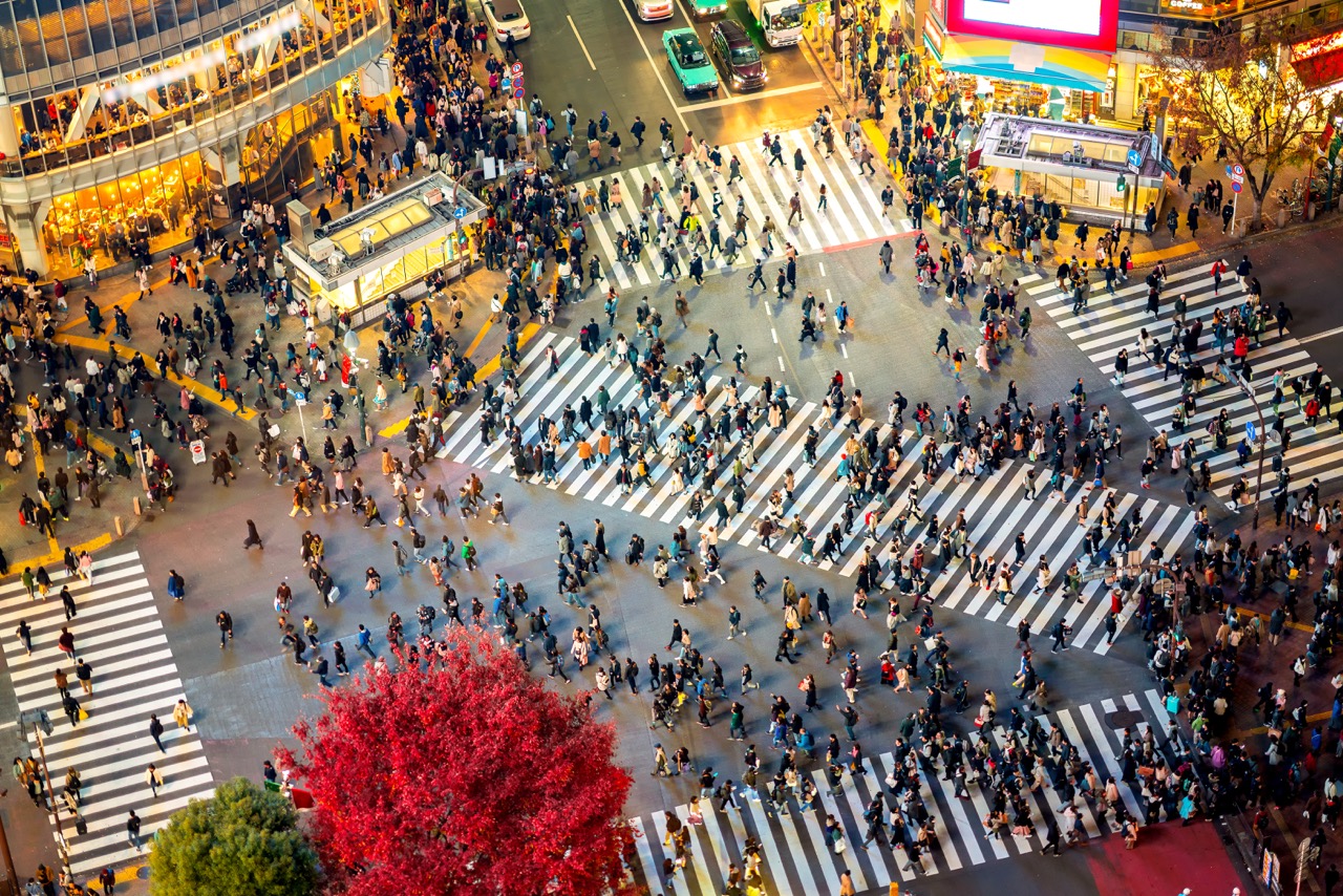 Shibuya Crossing from top view